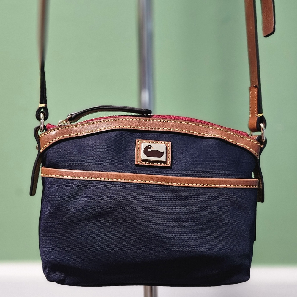 Dooney & Bourke Striped Bag with Red Interior